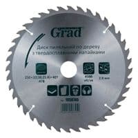 Круг отрезной Grad по дереву с твердосплавными напайками 250×32(30;25.4)×40T GRAD (1958745) (1958745)