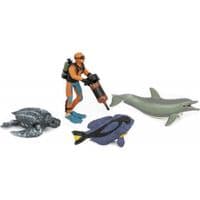 Фигурка Kids Team Морские обитатели: голубой хируг, морская черепаха, дельфин, аквалангист (Q9899-P25_1)