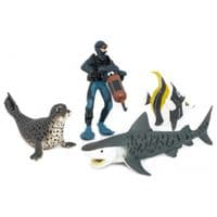 Фигурка Kids Team Морские обитатели: Акула китовая, тюлень, рыба тропическая бабочка (Q9899-P24_1)