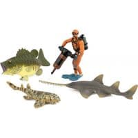 Фигурка Kids Team Морские обитатели: бычья акула, европейский пилорил, окунь, аквала (Q9899-P25_2)