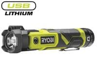 Ліхтар ручний акумуляторний Ryobi USB Lithium RLP4-0, 4В, 640лм, 3 функції освітлення, поворотна головка, магніт, 0.18кг (без АКБ та ЗП)