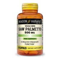 Травы Mason Natural Пальметто 500 мг, Здоровье простаты, Saw Palmetto, 60 капсул (MAV11515)