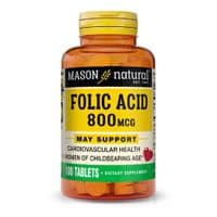 Витамин Mason Natural Фолиевая кислота 800 мкг, Folic Acid, 100 таблеток (MAV-06761)