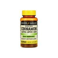 Травы Mason Natural Корица с альфа-липоевой кислотой, Cinnamon Alpha Lipoic Acid, 60 кап. (MAV-16555)