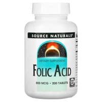 Витамин Source Naturals Фолиевая кислота, 800 мкг, Folic Acid, 200 таблеток (SN1327)