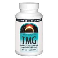 Аминокислота Source Naturals Триметилглицин, ТМГ, TMG, 750 мг, 60 таблеток (SN0876)