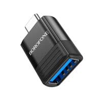 Переходник Borofone BV18 USB3.0(F) =&amp;gt; Type-C(M), Black, Blister