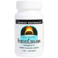 Витамин Source Naturals Витамин B12, 1 мг, Гидроксокобаламин, вкус вишни, Hydroxocob (SNS-02655)
