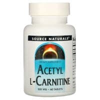Вітамінно-мінеральний комплекс Source Naturals Ацетил-L-Карнітин 500 мг, Acetyl L-Carnitine, 60 таблеток (SNS-00499)