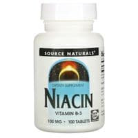 Витамин Source Naturals Ниацин, Витамин В3, 100 мг, Niacin, 100 таблеток (SN0501)