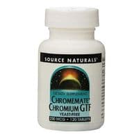 Минералы Source Naturals Хром GTF 200 мкг, ChromeMate, 120 таблеток (SN0340)
