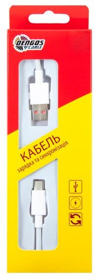 Кабель Dengos USB-USB Type-C 1м White (PLS-TC-6A-WHITE)
