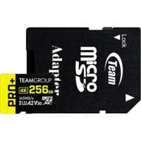 Карта пам'яті TEAM PRO+ MICRO SDXC 256GB UHS-I U3 A2 V30 (DDR200) RETAIL W/1Adapter