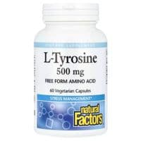 Витаминно-минеральный комплекс Natural Factors L-тирозин, 1000 мг, L-Tyrosine, 60 вегетарианских капсул (NFS-02803)
