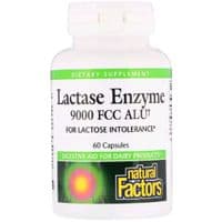 Витаминно-минеральный комплекс Natural Factors Энзим Лактазы, Lactase Enzyme, 9000 FCC ALU, 60 Капсул (NFS-01740)