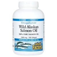 Жирные кислоты Natural Factors Жир дикого лосося аляски, 1000 мг, OmegaFactors, Wild Alaskan Sal (NFS-02257)