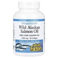 Жирные кислоты Natural Factors Жир дикого лосося аляски, 1000 мг, OmegaFactors, Wild Alaskan Sal (NFS-02256)