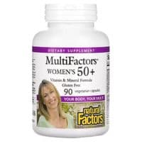 Мультивитамин Natural Factors Мультивитамины для женщин 50+, MultiFactors, Women's 50+, 90 вегетарь (NFS-01587)