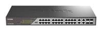 Комутатор D-Link DSS-200G-28MP 24xGE PoE, 4xSFP/GE, 370W, Некерований