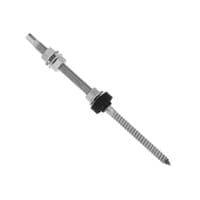 Комплект, елементи кріплення та металовироби, цинк: гвинт-шуруп 10х300, 3 гайки зубчасті з буртиком М10-DIN6923, шайба М10 ізоляційна EPDM (10Х300/М10-DIN6923)