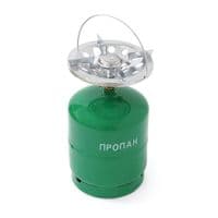 Газовий балон GL-7.2 3кг(7,2л), тиск 18BAR + пальник 20354, Green, Q4