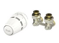 Комплект термостатичний Danfoss Regus RA+RLV-KB, нижнє під'єднання, 1/2", кутовий