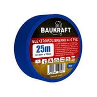 Ізоляційна стрічка ПВХ 0,15ммx19ммx25м блакитна, TM BAUKRAFT