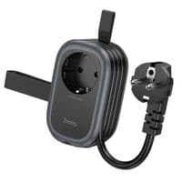 Фильтр HOCO NS7 на 1 розетку + 2 USB+ USB-C, 20W, кабель 1.1м, 220В, Black, Box