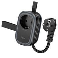 Фільтр HOCO NS6 на 1 розетку + 2 USB + USB-C, 30W, кабель 1.1м, 220В, Black, Box