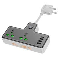 Фільтр HOCO AC11A на 2 розетки + 3 USB + USB-C, 17W, кабель 1,5 м, 220В, Black, Box