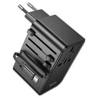 Фільтр HOCO AC18A на 1 розетку + 2 USB + USB-C, 35W, кабель 1,5 м, 220В, Black, Box