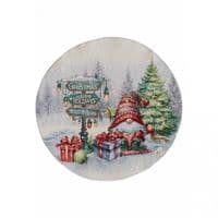Салфетка на стол Прованс гобеленовая Рождественский костер D 35 см (036429)