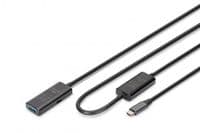 Удлинитель DIGITUS USB 3.2 Gen1 Active Cable 5G, C/M-A/F, 10м, черный