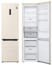 Холодильник LG з нижн. мороз., 203x60х68, холод.відд.-277л, мороз.відд.-107л, 2дв., А++, NF, інв., диспл зовн., зона св-ті, бежевий