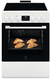 Плита Electrolux электрическая стеклокерамическая, 58л, 60x60см, конвекция, пара, белый