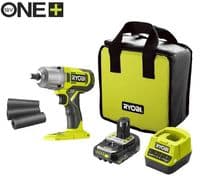 Гайковерт ударный аккумуляторный Ryobi ONE+ RIW18-1C20SA3 18В АКБ 1х2А·час 2900об·мин 600Нм 1/2" 3 скорости 1.7кг сумка