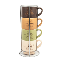 Чашка Limited Edition MORNING COFFEE /НАБІР/4х340 мл на мет.підст (B248-E0963)