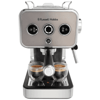Кофеварка эспрессо RUSSELL HOBBS 26452-56 Distinctions Titanium, 1,1л, молотая + чалды, серебристый