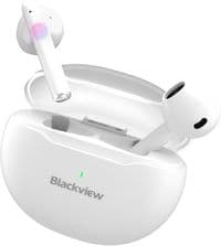 Blackview AirBuds 6 TWS Bluetooth headset, with microphone, BT V5.3, IPX7 Waterproof, Android/iOS/Harmony compatible, Smart Touch Control, battery EarBud 30mAh*2+Charging Case 320mAh, 62*23.5*53.5mm, 0.034kg, White