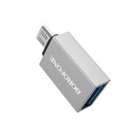 Переходник Borofone BV2 USB2.0(F) =&amp;gt; Micro(M), Silver, Blister