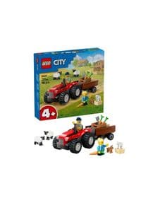 Конструктор LEGO City Красный фермерский трактор с прицепом и овцами