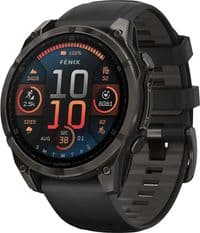 Смарт-годинник Garmin fenix 8 47mm, AMOLED, Saph, CrbnGryTi/Blk, Blk/PebbleGryBnd, GPS (010-02904-21)