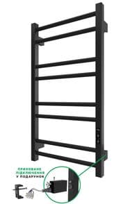 Полотенцесушитель Ardesto электрический Square-TR K, 770x430х80мм, таймер-регулятор, сталь, черный матовый