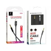Кабель SkyDolphin SR26 Braided Wire 3.5мм - Lightning (M/M), 1 м, Black (SDAUX-000069)
