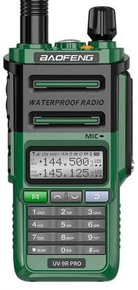 Радиостанция Baofeng UV-9R Pro V2, Green, LCD 320х240, 2.4", UHF：400~480 МГц; VHF:136~174 МГц, емкость канала 128, 1800 мАч