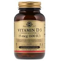 Витамин Solgar Витамин D3, Cholecalciferol, 15 мкг, 600МЕ, 120 растительных ка (SOL-03319)