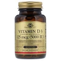 Вітамін Solgar Вітамін D3 5000 IU (125 мкг), 100 желатинових капсул (SOL-19377)