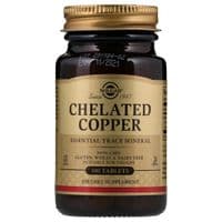 Мінерали Solgar Хелатний Мідь, Chelated Copper, 100 таблеток (SOL-00640)