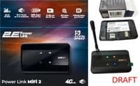 Мобильный маршрутизатор 2E PowerLink (MiFi-2) LTE, Wi-Fi4, 1xType-C, 1xCRC9, 2100мАч черный