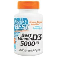 Витамин Doctor's Best Витамин D3 5000IU, 360 желатиновых капсул (DRB-00250)